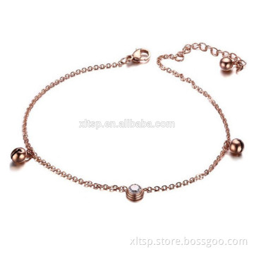 Top sales crystal anklet feet fancy bell gold anklet